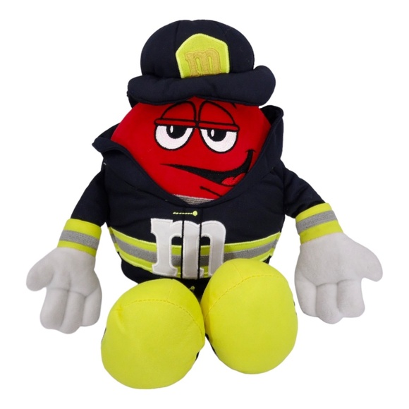 M&M's World Red Fireman Firefighte Stuffed Animal Plush Toy 14" Collectible - Picture 11 of 11